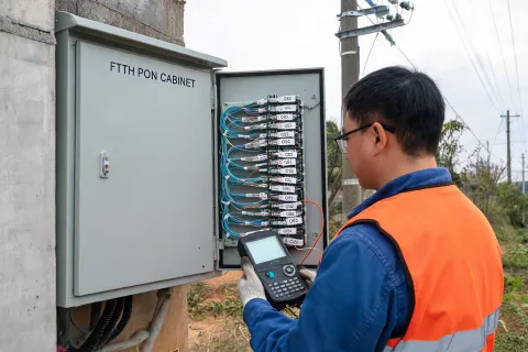 FTTH PON cabinet fiber cabling